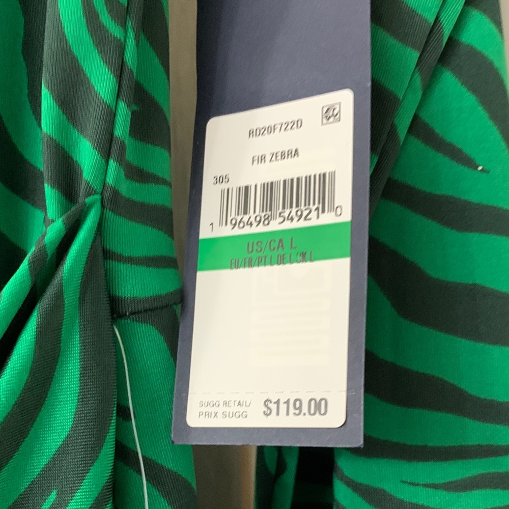 Green Zebra Print Wrap Dress - Picture 5 of 14